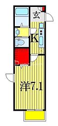 二和壱番館 1Kの間取図画像