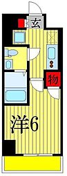 プレール・ドゥーク津田沼 1Kの間取図画像
