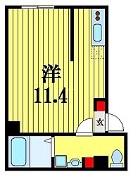 ウィンドテラス津田沼 ワンルームの間取図画像