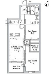 GREEN CREST 2LDKの間取図画像
