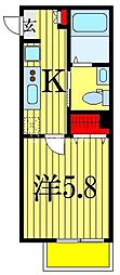 津田沼THECLASS 1Kの間取図画像