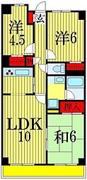 クレストヒル中野木 3LDKの間取図画像