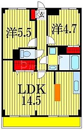 ラ・フォレ薬円台 2LDKの間取図画像