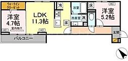 D-セアリス幕張I 2LDKの間取図画像