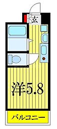 テラスレジデンス津田沼 ワンルームの間取図画像