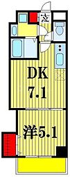 メゾンドティーズ 1DKの間取図画像