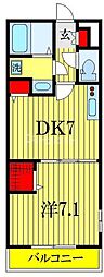 リブリ・グランデ検見川 1DKの間取図画像
