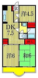 メゾンドール・カムイα館 3DKの間取図画像
