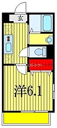 MELDIA新検見川2 1Kの間取図画像