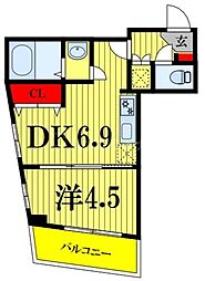 soare幕張2nd 1DKの間取図画像