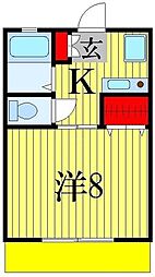 きよすみハイツ 1Kの間取図画像