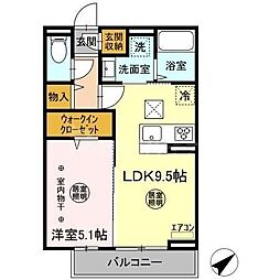ボア・フォレット 1LDKの間取図画像