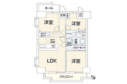 サンハロー湘南台 3LDKの間取図画像