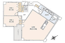 マリブコート茅ヶ崎 2LDKの間取図画像