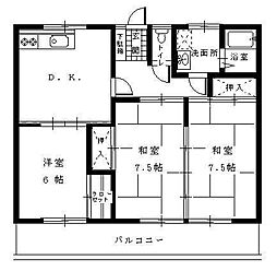 日高コーポ 3DKの間取図画像