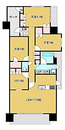 MJR大淀リバーサイド 3LDKの間取図画像