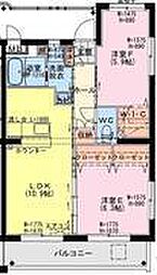 K・キクロスT&II 2LDKの間取図画像
