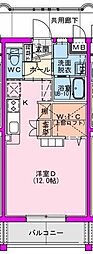 Luke Garden(ルークガーデン) ワンルームの間取図画像