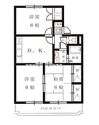 ジェネシス大島A 3DKの間取図画像