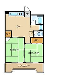 矢澤ハイツ 1LDKの間取図画像