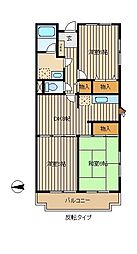 司第1マンション 3DKの間取図画像