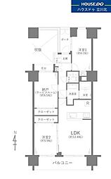 朝日八王子マンション 2SLDKの間取図画像