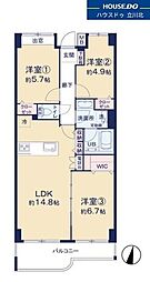 ライオンズマンション南大沢 3LDKの間取図画像
