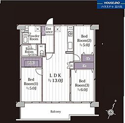 ルネ福生A棟 3LDKの間取図画像