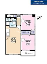 第一羽村マンション 2LDKの間取図画像
