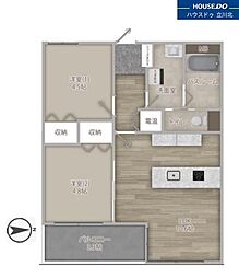 ライオンズマンション一橋学園　207号室 2LDKの間取り