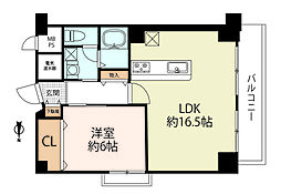 四条高倉スカイハイツ 1LDKの間取図画像