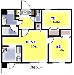 ライオンズテラス調布 2LDKの間取図画像