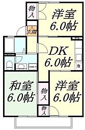 センチュリーハイツ 3DKの間取図画像