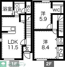 JR川越線 西大宮駅 徒歩14分の賃貸アパート 1階2LDKの間取り
