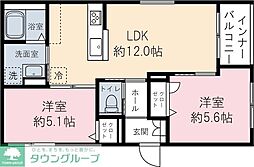 JR埼京線 南与野駅 徒歩3分の賃貸マンション 3階2LDKの間取り