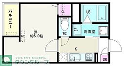 東武野田線 七里駅 徒歩12分の賃貸アパート 1階1Kの間取り