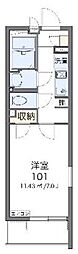 クレイノMIYABI 1Kの間取図画像