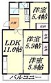 県公社北浦和住宅3号棟1階11.5万円