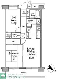 ミレニアム北浦和A棟 2LDKの間取図画像