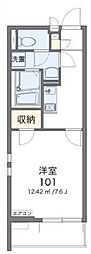 CLEINOアミスター 1Kの間取図画像