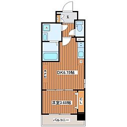 メルベーシュ布施 1DKの間取図画像