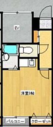 N.Y.K.針中野 ワンルームの間取図画像