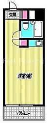 東京メトロ丸ノ内線 新中野駅 徒歩4分の賃貸マンション 4階ワンルームの間取り