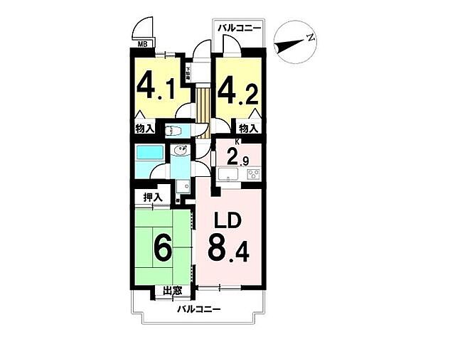 間取り ダイアパレス青梅新町 9階/-