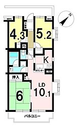 藤和シティコープ河辺 3LDKの間取図画像