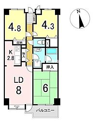青梅ガーデンヒルズパート2 3LDKの間取図画像