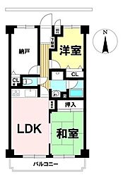 センチュリー河辺パート3 2SLDKの間取図画像