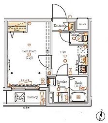 ヴォーガコルテ御嶽山 1Kの間取図画像