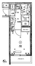 スカイコートPALACE鷺沼 1Kの間取図画像