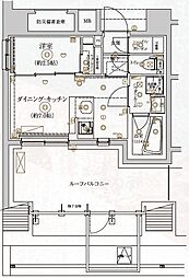ヴォーガコルテ東府中アジールコート 1DKの間取図画像